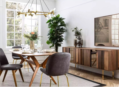 Complete Set Dining table 4x Chairs Dining room Set Ess Group Sideboard 7pcs